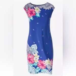 Chico’s‎ Tia Floral Iona Dress Womens Size 0 US Small (960)